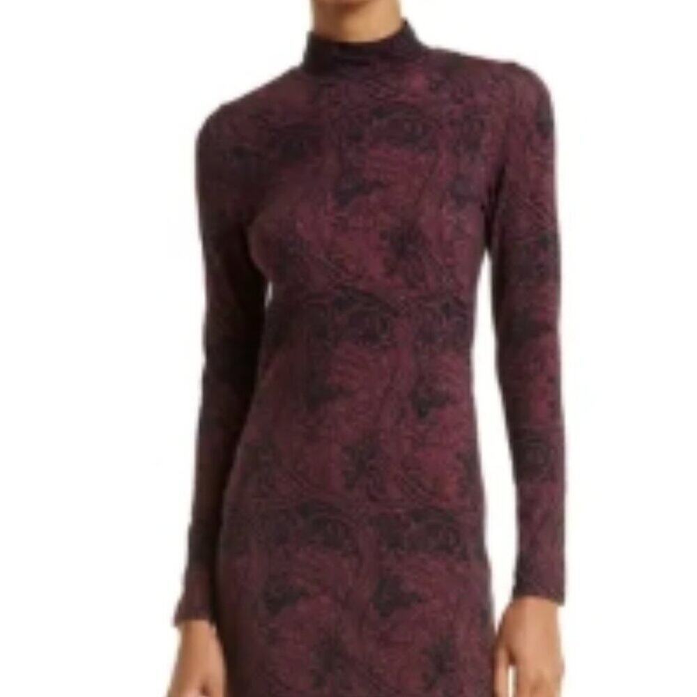 Ted Baker Elonar High Neck Printed Bodycon Dress 0 NWT - Picture 3 of 11